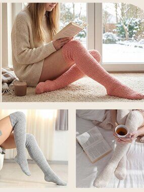 Fuzzy Knee High Socks